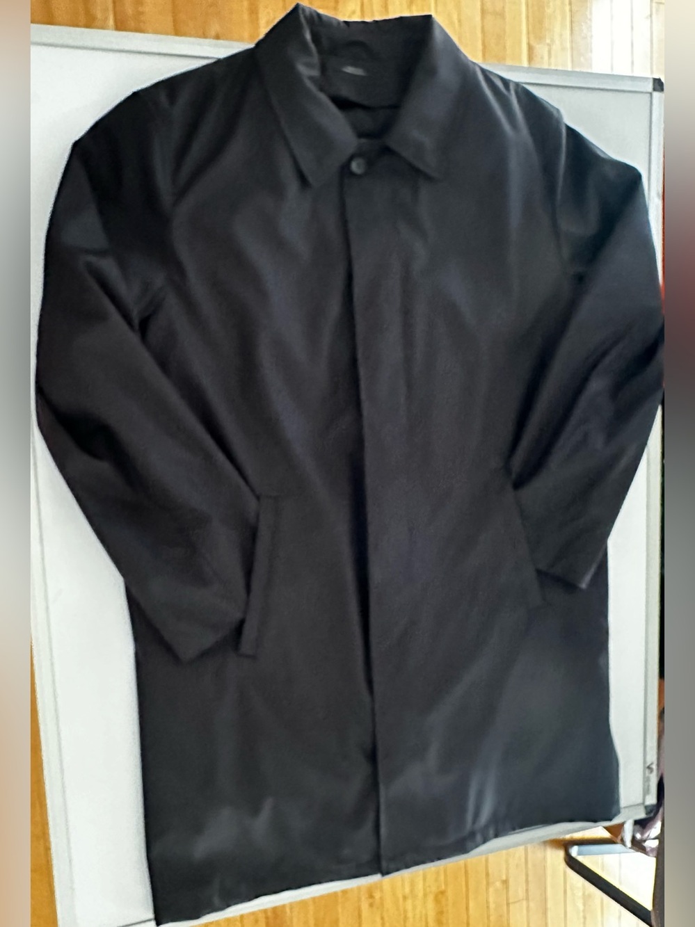 Alfani Exclusively for Macy's Men's Black Long Lined Trench Coat 40R City Winter